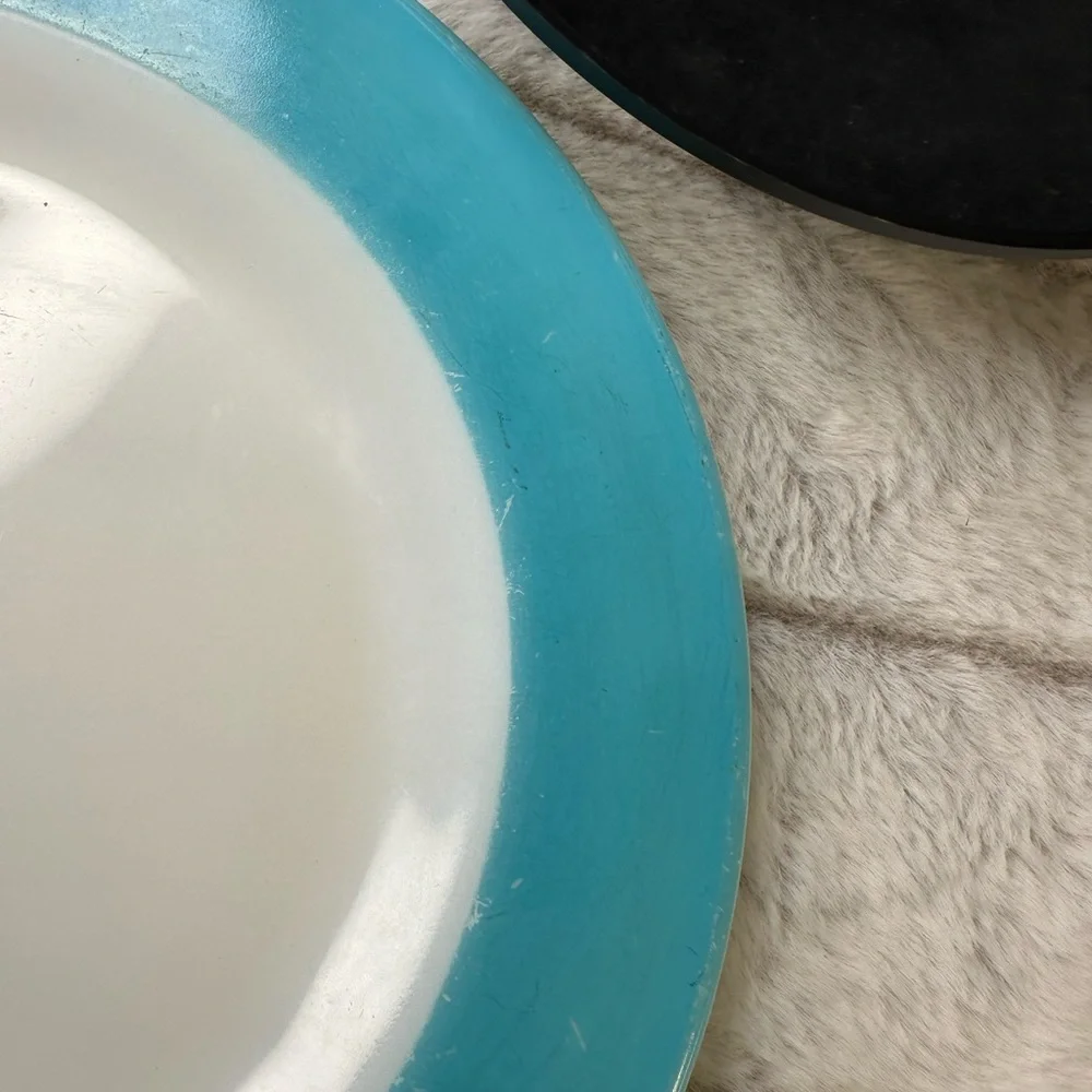 Vintage Pyrex blue Band 10” diner plates